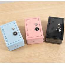 Metal Mini Piggy Bank Coin Cash Lock Box Kids Savings Box With 2 Keys Small Change Storage Can Desktop Combination Lock Children Boys Girls Birthday Gift Toy Savings Box - Multicolor - View 9