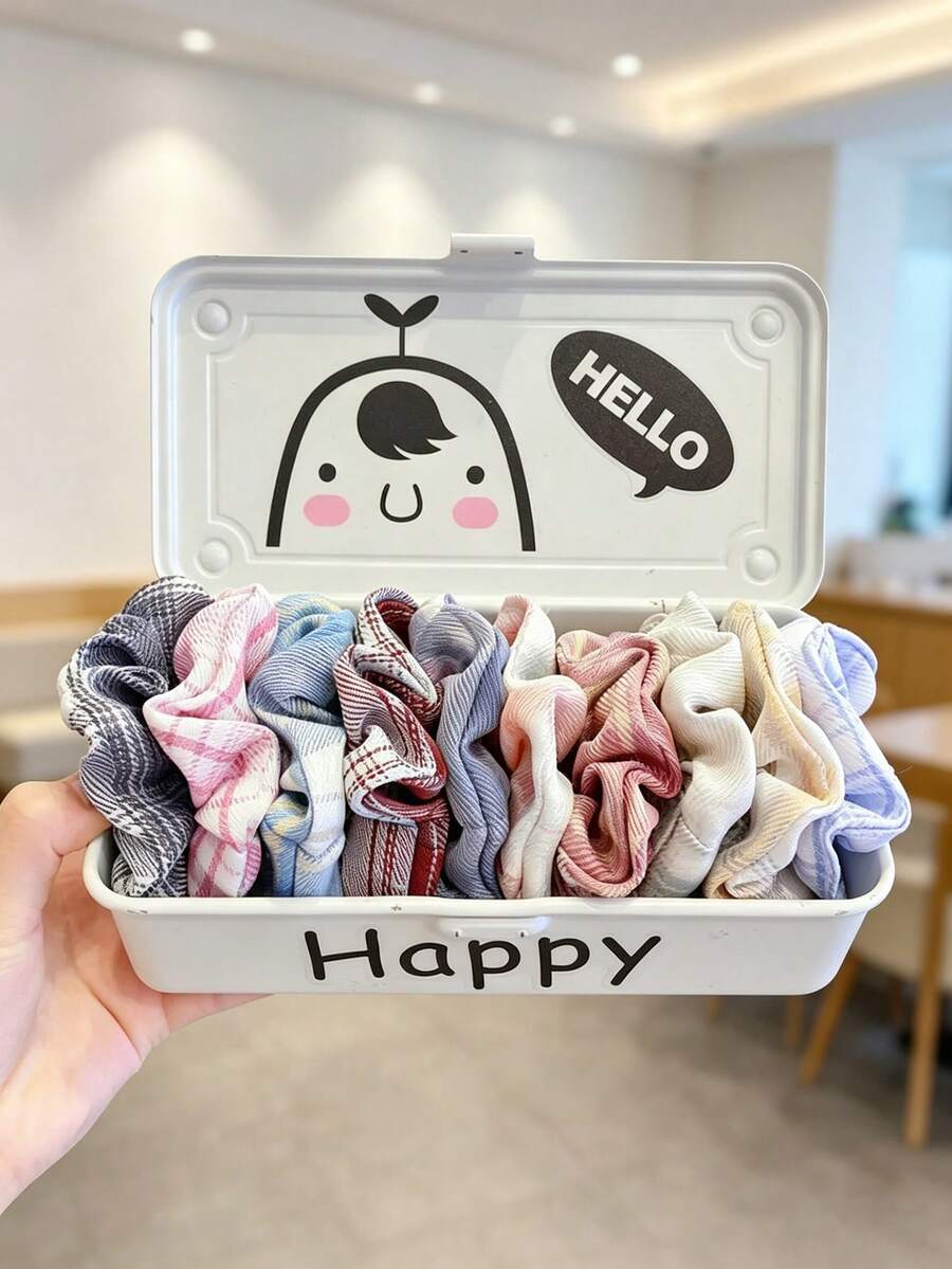 Women's Ins Korean Style Large Scrunchie 2026 New Plaid Fat Hair Tie Summer Minimalist Premium Aesthetic Hair Accessory Sweet Bun Hair Band Back To School Essential School Hair Accessory