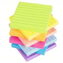 8 Packs Colorful Striped Sticky Notes, 45 Sheets Per Pad, Strong Adhesion, Suitable For School, Study, Office And Home Notes - one-size - View 9