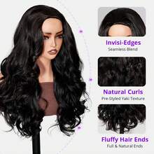 ZHENDEFA Body Wave Half Wig Human Hair 3 In 1 Seamless Flip Over Glueless Wigs With Drawstring Beginner Friendly Headband Wig For Women Daily Wear - SNatural - View 8