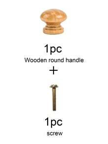 20pcs Round Solid Wood Cabinet Handles With Screws, Wooden Drawer Pulls, Suitable For Vanity, Wardrobe, Cabinet, Storage Box, Shoe Rack And Furniture - Ball - View 10