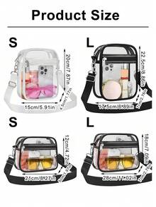 Clear Stadium Approved Black Crossbody Bag White Transparent Shoulder Purse Waterproof Pvc Clear Bag Concert Sports Events Travel Vertical/Horizontal - Multicolor - View 5