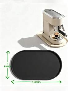 Alfombrilla de silicona para máquina de café, almohadilla antideslizante para mostrador de exprimidor, bandeja para máquina de café con bordes altos, protector de superficie para electrodomésticos de cocina, protege eficazmente el mostrador de arañazos, protector de encimera de cocina no eléctrico - Color sólido - Ver 2