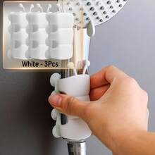 3pcs Silicone Shower Head Holder | Suction Cup Wall Mounted Shower Bracket | No-Drill Bathroom Organizer | Adjustable Handheld Shower Stand,For Shower Use Only - Suction Cup - View 9