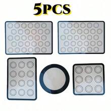 4/5pcs Silicone Baking Mat Set, Non-Stick Reusable Macaron Baking Sheet, Heat-Resistant Fiberglass Cookie Mat, Round And Square Silicone Pastry Mat Suitable For Oven, Macaron, Cookie, Pastry - View 14