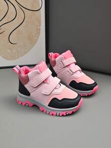 Kinder Retro Trainingsschuhe mit runder Zehenpartie, rutschfeste und verschleißfeste Sohle, Sportschuhe für Schüler - Pink - Übersicht 2