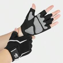 Guanti da fitness a mezza dita in silicone ad alta elasticità antiscivolo, unisex, traspiranti, assorbenti del sudore, resistenti all'usura, ammortizzanti, adatti per sollevamento pesi/ciclismo all'aperto/yoga/sport in palestra, protezione del palmo - A - Visualizzare 8