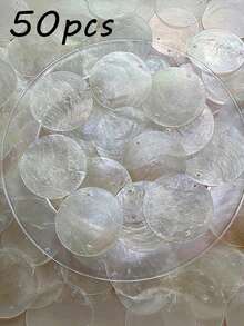 50/100pcs Natural Mica Shell Slices Set, Translucent Oval Shape, Suitable For DIY Wedding, Party Decoration, Room Decoration, Bedroom Decoration, Home Decor, Wall Decoration - Multicolor - View 11