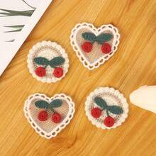 2/5/10/20pcs Cute Cherry Fabric Applique Embroidery Patches, Suitable For Clothing, Hats, Socks, Hair Accessories Or Gift Packaging Decoration - Cherry - View 2
