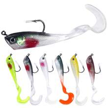 HENGJIA 5pcs Fishing Lure Set 8cm-10g Soft Bait Paddle Tail Lead Head Nearshore Slow Trolling Soft Lure - Multicolor - View 1