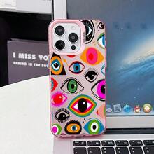[24h Versand aus DE/FR/ES]Apple 11-17 Promax 21-26 Ultra Galaxy Handyhülle - minimalistische Hülle mit unerwartet geformten Augen für Apple 17 Air 16 16E 15 14 13 12 11 Pro Max X XR XSMAX 8 7 Plus, bunt, silber, matt, neue und kreative Hartschalen-Rückseite - 1 Stück Bildfarbe - Übersicht 3