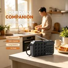 Rechargeable Portable FM Radio Solar Bluetooth Speaker, Supports USB/TF Card/MP3 Playback, FM Radio Reception, Lightweight Multifunctional Audio Device Suitable For Outdoor Camping Hiking - 1200mAh Battery - View 10