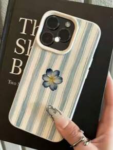 Blanco a rayas azul claro floral simple - Multicolor - Ver 3