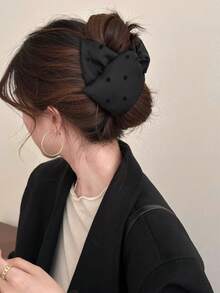 Korean-Style Polka Dot Shell Claw Clip For Women, High-End Feel, Back Of Head Updo Hair Claw, Elegant High Ponytail Hair Clip Hair Accessory - Multicolor - View 5