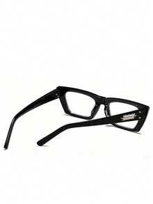 1pc Unisex Square Frame TR College Style Daily Versatile Glasses Suitable For Reading, Working, Commuting, Newspaper Reading, Writing, Eye Protection, Plano Lens - Clear - View 3
