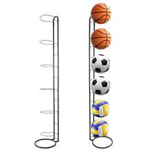 Basketball Ball Storage Rack Holder Organizer Football Volleyball Basket Stand - Black, 6-tier - View 2
