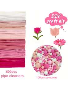 Tallos de chenilla suaves y flexibles con pompones, limpiapipas de colores mezclados para manualidades DIY, diseñados para uso artístico profesional - Serie Amarilla - Ver 13
