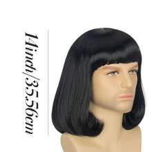 Men's Shoulder-Length Bob Wigs, Men's Full Bangs, Inner Buckle Wigs, Men's Dress-Up Wigs, Cos Wigs, Suitable For All Races, Black Shoulder-Length Bob Wigs, Halloween - Multicolor - View 2