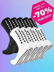 10 Pairs Men's Football Socks, Anti-Slip Grip Pads, Suitable For Football, Basketball And Other Sports, Socks With Anti-Slip Pads - Multicolor - View 1