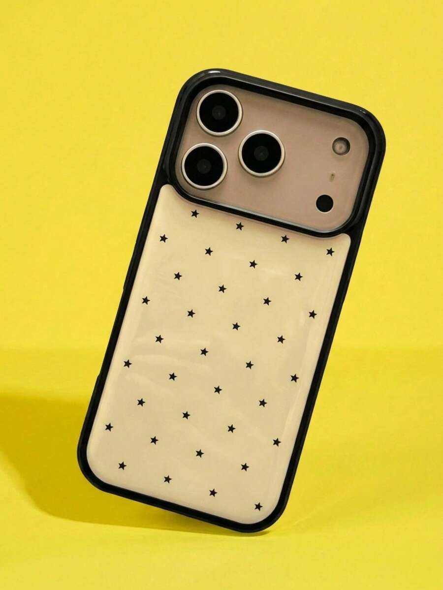 ShellaStory Star Elements Fashion Cute Polka Dot Glossy Anti-Drop Phone Case Compatible With IPhone 17 Air 11 12 13 14 15 16 Pro Max, IMD Anti-Fall Protective Cover Gift Party