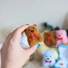 Cute Bear Cartoon Storage Box, Jewelry Packaging Box, Ring & Earring Box, Flocked Jewelry Box, Birthday Gift - Multicolor - View 3