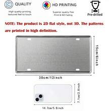 2D Flat Vintage Prague License Plate Frame - 30.0X15.01cm, Featuring Rustic European City Landscape Design With "PRAGUE" Text, Suitable For Car Decoration, Garage Or Home Wall Art, Easy To Install (Random Style) - A - View 2