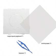Pana-beads 1pc/Set, 2pcs/Set 5mm Square/Round Pegboard For Fuse Beads, Transparent Hama Board Plastic Perler Bead Pegboard, Fuse Beads And Perler Beads, Beading Supplies, Beading And Jewelry Making - Transparent - View 7