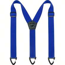 Men's Stretchy Suspenders | Medium-Elastic Woven Sports-Style Belt With Stretch Buckle - Cobalt Blue - View 1