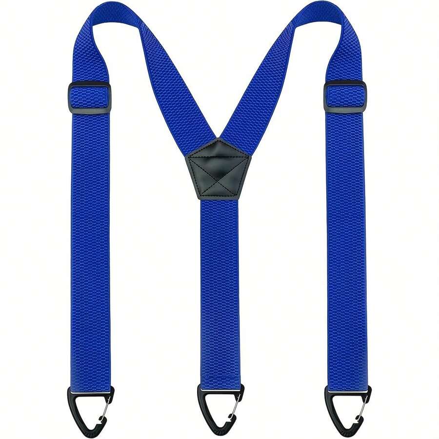Men's Stretchy Suspenders | Medium-Elastic Woven Sports-Style Belt With Stretch Buckle - Cobalt Blue - View 1
