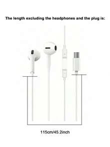 Earphone Berkabel High-Fidelity Cincin Tembaga Asli Putih dengan Mikrofon, 3.5mm, Type-C, Lightning Universal In-Ear Headphones untuk Panggilan dan Musik - View 10