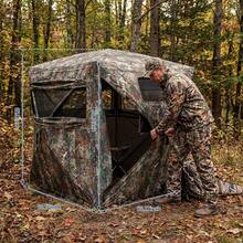 CuisinSmart Pop Up Hunting Blind With See Through Silent Windows, Camo Weather Resistant Ground Tent For Turkey Deer Duck Hunting, Portable Shelter With Carry Bag 59x59x65.75 Inch - 59x59x65.75 Inch - View 5