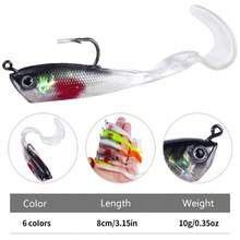 HENGJIA 5pcs Fishing Lure Set 8cm-10g Soft Bait Paddle Tail Lead Head Nearshore Slow Trolling Soft Lure - Multicolor - View 2