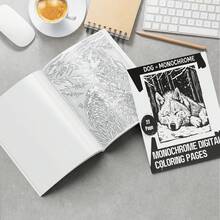 單色數字繪圖本，適合成人創意繪畫活動，黑白設計易於著色，包含22種獨特圖案，多種風格可選（不含筆），增強創造力，設計精美 - 單件 - 查看 12