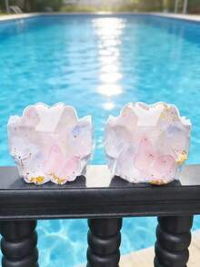 Children's Inflatable Arm Floats, Glitter Print Swimming Arm Bands, Cute Flower/Butterfly/Mermaid Design Floating Sleeves, PVC Material Water Floats, Girls' Summer Pool Beach Swimming Training Aid - Multicolor - View 12