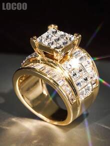 1pc Elegant Cubic Zirconia Ring, Suitable For Women To Wear, Suitable For Wedding, Engagement, Anniversary Party, Valentine's Day Gift - 1# - View 10