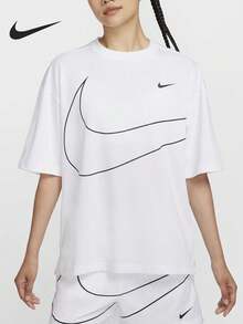 Nike Authentic Autumn New Women's Loose Casual Sports Knit Short Sleeve Tee HQ1581-100 - HQ1581-100 - View 1
