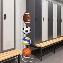 Basketball Ball Storage Rack Holder Organizer Football Volleyball Basket Stand - White, 4-Tier - 查看 4