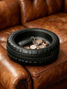 Black And White Off-Road Tire Storage Basket, Creative Realistic Car Tire Storage Tray, Desktop Decoration, Home Living Room Ornament, Key And Coin Storage Dish, Creative Gift For Father, Elders And Friends, Shelf Storage Basket - Multicolor - View 1
