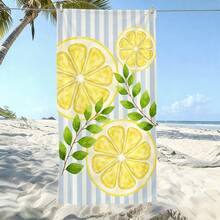 1pc Summer Essential Beach Towel, Cute Cartoon Pattern Design, Made Of Ultra-Soft Microfiber, Durable And Quick-Drying, Perfect For Beach, Pool Or Leisure Center Use. It Features Sand-Proof And Sun-Protection Functions, Lightweight And Comfortable, Ideal For Surfing, Swimming And Yoga Activities. - Multicolor - View 2