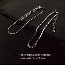 2pcs/Set Stainless Steel Minimalist Bracelets For Men, Suitable For Daily Wear, Dates, Parties, Great Gift For Men - Silver - View 4