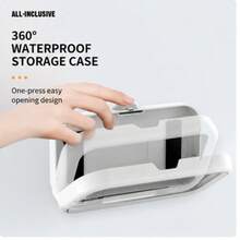 1Pc 360° Rotatable Waterproof Anti-Fog Bathroom Phone Holder Punch Free Wall Mount Touch Screen Phone Case For Shower Bathtub Kitchen Cooking Recipe Viewing Household Dorm Mobile Phone Storage Bracket - Multicolor - View 13