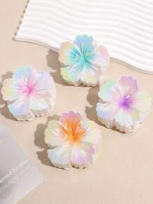 1/2/4/6pcs Women's Fashion Sweet Gradient Color Curly Heart Flower Grasp Clamp Half Tie Hair Hair Claw Headwear Hair Accessories - Multicolor - View 16