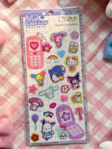 Hasbro 可愛卡通水晶壓紋裝飾貼紙，適合禮物、電腦、桌面與辦公室，閃亮多功能可愛裝飾貼紙 - 彩色 - 查看 4