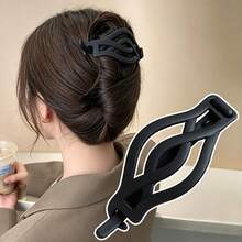 4pcs Set Minimalist Resin Solid Color Customized Floral Hair Clips, Women Elegant Ponytail Hair Accessories, Gift, Casual Chic Minimalist Hair Clip Set, Twist Knot Hair Clips, French Barrettes, Stylish Hairdo Decor - A - View 3
