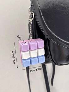 9-Key Cube Pressure Release Button Toy, Creative Keyboard Pendant Decoration, Car Keychain, Bag Charm, Keychain Accessory, Keyboard Design, Adult Fidget Keychain, Pressure Sensitive Keychain, Stress Relief Keychain, Focus Relaxation Zipper Keychain, Birthday Gift, Party Favor, Holiday Gift. Gothic Y2K Style Lanyard ID Card Holder, Car Decor, Bag Decoration - Multicolor - View 6