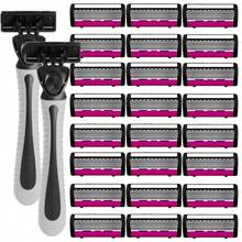 6-Layer Manual Razor Set, Includes 2 Handles And 30 Blades, Ultra-Sharp High-Density Blades, Ergonomic Grip, Smooth And Non-Irritating, Luxury Grooming - Safety Tazor + Blade - View 17