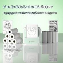 ORICO 2 Inch Portable Mini Thermal Label Printer With Paper Roll, Compact Pocket-Sized Easy-To-Use Printer, Suitable For Office, Home, Small Business, Can Print Address, Logo, Clothing Labels And Stickers - Mint Green - View 12