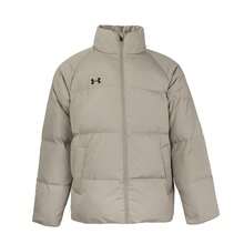 UNDER ARMOUR 中性冬季羽絨外套，防風保暖加厚休閒外套 - 深卡其 - 查看 1