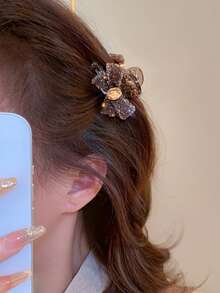 2pcs Bow Bangs Hair Clips, Small Hair Clips Hair Accessories, Rhinestone Decorated, Versatile Elegant Princess Style - Multicolor - View 3