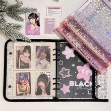 1pc A5 Star Transparent PVC Loose-Leaf Binder, Waterproof Budget Planner Notebook, Loose-Leaf Storage Album, Sticker Book, Card Holder, Suitable For Small Cards, Postcards, Back To School Supplies, School Stationery,Card Holder - A - View 3